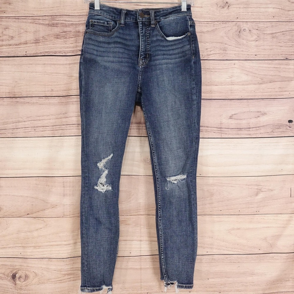 BKE Billie Ankle Jeans Womens 26 Blue Med Wash High Rise Skinny Stretch Slim Fit